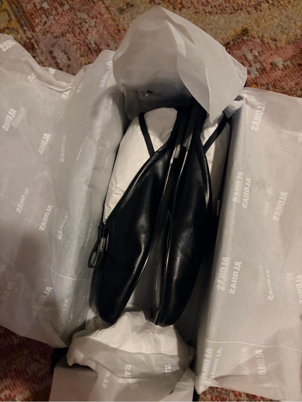 NWT Alohas OLI BLACK LEATHER BALLET FLATS - Picture 6 of 8